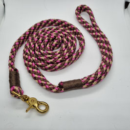 Leine flach pink/beige/braun +-1,65