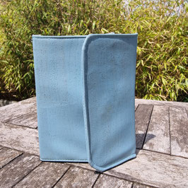 Housse pour liseuse en cuir de liège bleue