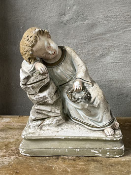 Französische Heiligenfigur in einem sehr schönem Patina Kleid