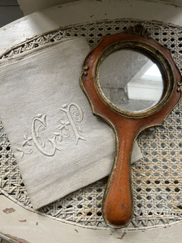 Sehr schöner besonderer Italiniescher Holz Handspiegel