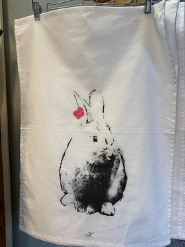 Hase Geschirrtuch weiss