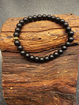 Armband Onyx matt und gold