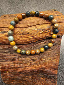 Armband Moosachat bunt facettiert