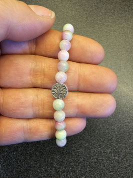 Armband Orchidee Jade mit Lebensbaum versilbert