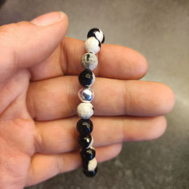 Armband Achat weiss/schwarz
