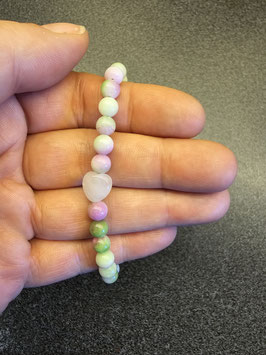 Armband Orchideejade mit Herz