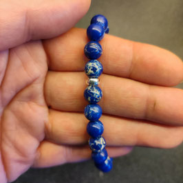 Armband Jaspis blau Silber