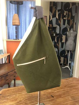 Sac origami vert olive doublé, taille M