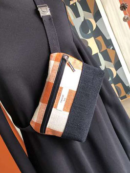 Bum bag carreaux orange brûlée