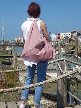 Sac origami rouge chiné doublé, taille L