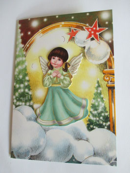 Weihnachtskarte Grußkarte Engel Mintgrün 7412