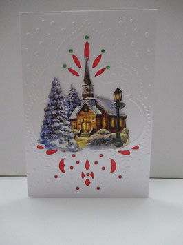 Weihnachtskarte Grußkarte Kirche edel