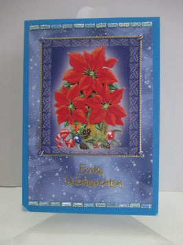 Weihnachtskarte  Frohe Weihnachten  Weihnachtsstern Blau