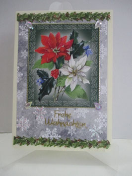 Weihnachtskarte  Frohe Weihnachten Beige Weihnachtssterne