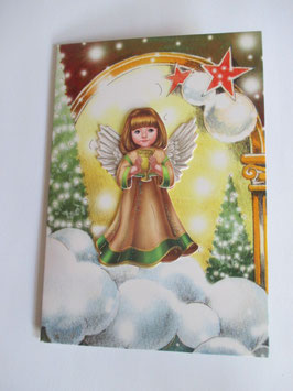 Weihnachtskarte Grußkarte Engel Bronze 7411
