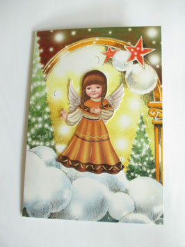 Weihnachtskarte Grußkarte Engel Gold 7410