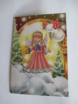 Weihnachtskarte Grußkarte Engel Rosé 7407