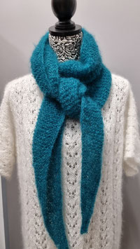 écharpe mohair et soie bleu lagon