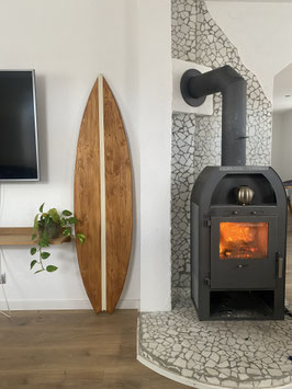 Deko Surfboard Teak Style - Streifen in deiner Wunschfarbe
