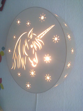 Einhorn-Lampe für die Wand 41cm