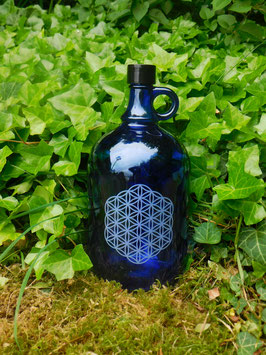 2 Liter Henkelflasche mit Blume des Lebens V1
