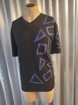 T - Shirt Blue Geometric Gr. XXL