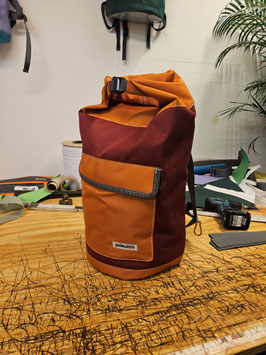 Drahtesel inkl. 2 Vordertaschen bordeaux/orange