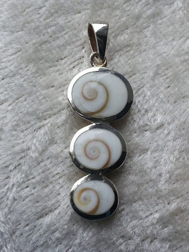 Shiva Auge Anhänger, gefasst in 925 Sterlingsilber AH 021