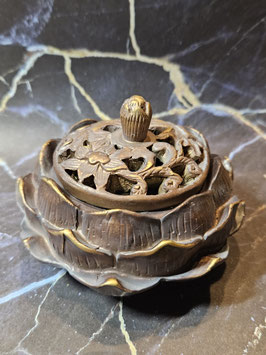 Lotus wierook houder brons