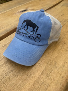 Caps jeansfarben mit Mesh und Druck