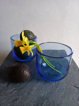 Glasvase, blau, klein