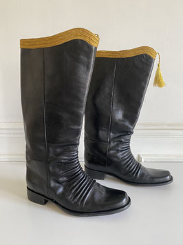 Bottes Officier Hussard noir galon doré