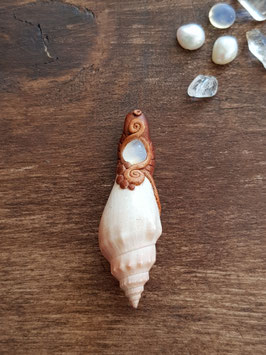 Halskette Muschel - mit Mondstein syntetic