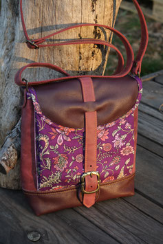 Myra sac en cuir prune et violet