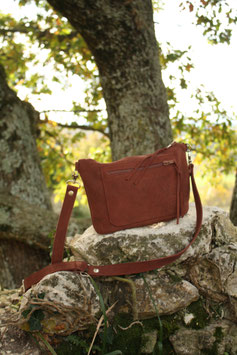 Mini sac Inès cuir terre rouge