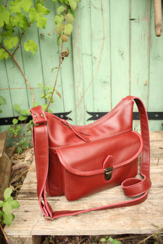 Sac Sajou cuir rouge carmin