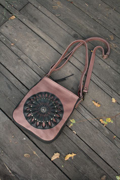 Sac à main Surya cuir étoupe et noir