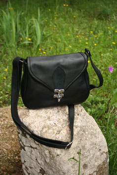 Ninou besace en cuir noir