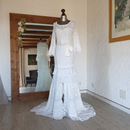 Robe de mariée, dentelle, vintage, recyclée, FLAMENCO, S, 36