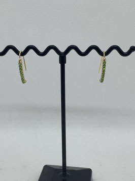 Crochets d'oreilles strass vert