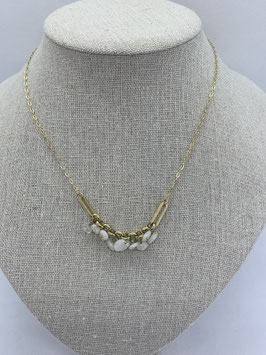 Collier maille doré et Agates