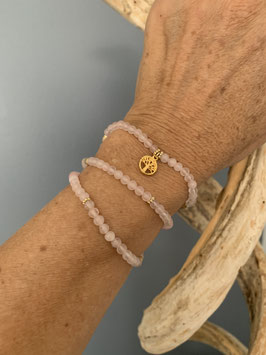 Bracelet ou collier en quartz rose