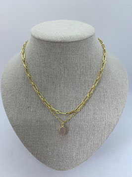 Collier 2 tours Quartz Rose