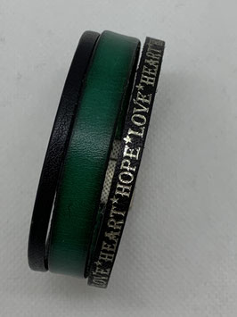 Bracelet manchette Noir/Vert