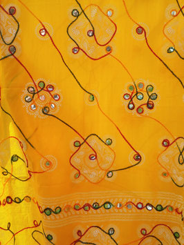 Chunni Brodée Jaune vif