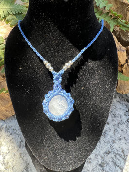 Makramee Kette mit weissem Labradorit