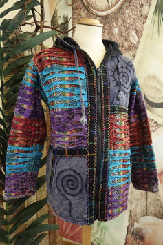 Goa Patchwork Jacke mit Innenfleece BAE-9113