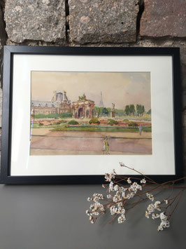 Aquarelle "Jardin des Tuileries - Paris"