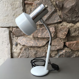 Lampe de bureau flexible métal blanc & inox