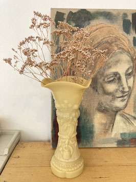 Vase "épis de blé" en opaline de foire - fin XIX / début XXeme